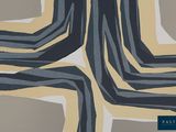 the cover of a book with an abstract design in grey, yellow, and black
