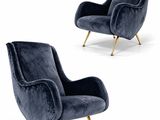 paire de fauteuils de salon italiens du milieu du siècle, dans le style de Person