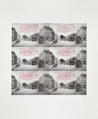 a picture of a series of pictures of a city street