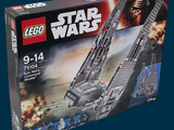 une boîte contenant des sets Lego Star Wars sur fond bleu
