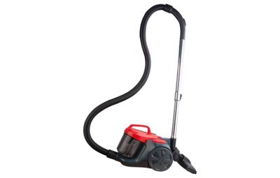 un aspirateur rouge et noir sur fond blanc