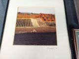 a picture of a picture of a farm in a picture frame