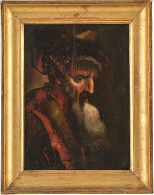 an old painting of a bearded man with a beard in a gold frame