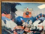a painting of a group of people riding on horses