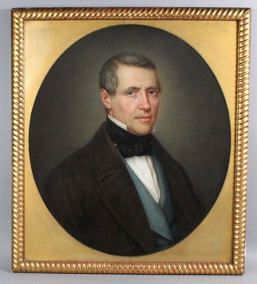 Eugène DURANC "Portrait d'homme" pastel en médaillon signé e…