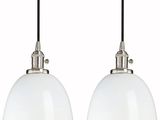 une paire de suspensions en verre blanc suspendues au plafond