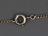 a close up of a gold chain with a clasp on it