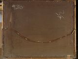 a picture of a painting on a easel with a smile drawn on it