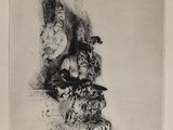 une image représentant un dessin en noir et blanc d'un chat assis sur un canapé