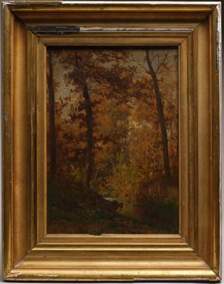 ÉCOLE FRANCAISE du XIXème Paysage de sous bois Huile sur pan…