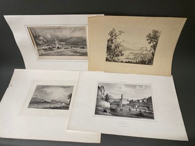 deux vieilles photos en noir et blanc représentant un château et une rivière