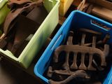 many different types of tools in the bins
