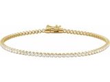Bracelet tennis en or jaune 14 carats serti de diamants
