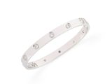 a white gold and diamond bang bracelet