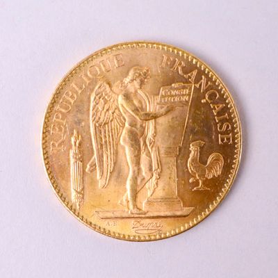 une pièce d'or sur laquelle est représenté un ange