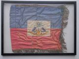 a picture of a picture of a flag hanging on a wall