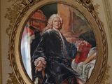 a picture of a painting of a man sitting in a chair