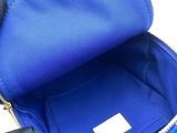 a small blue bag with a zipper on the inside of it