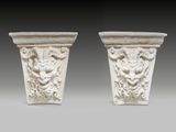 paire d'urnes italiennes en marbre sculpté du XIXe siècle