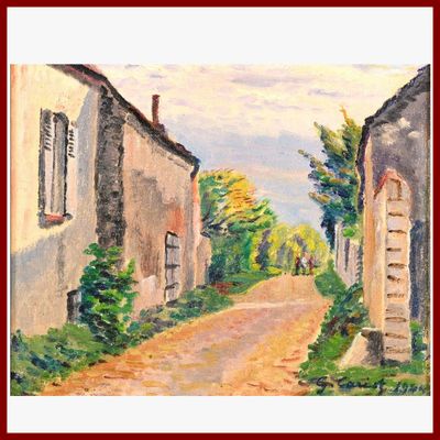 CARIOT Gustave 1872-1950 : Entrée de village, 1944.