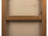 a close up of a wooden frame on a white background