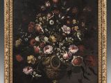 an image of a painting of flowers in a vase on a table