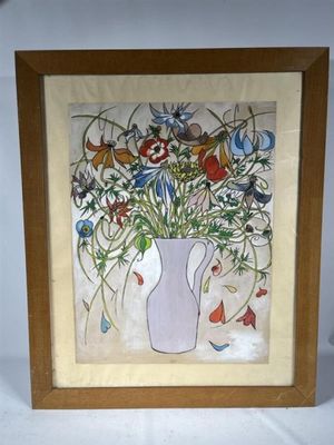 une image d'une peinture de fleurs dans un vase