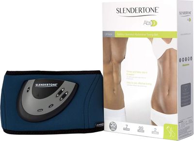 L'appareil amincissant Slendertone se trouve devant une boîte