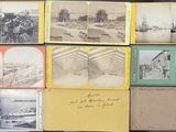 several old photos of a bunch of boats in the water