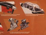 a box with a picture of a model airplane and other items