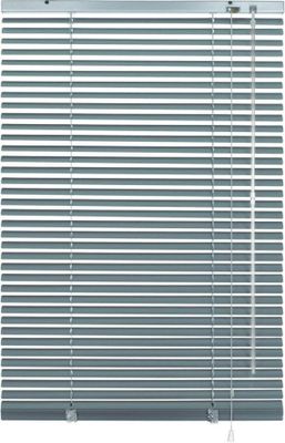 a close up of a window with a metal blind on it