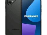 the front and back of a black smartphone with the fairphone logo on it