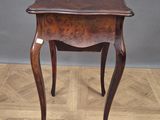 an image of a small wooden table with a drawer on top of it