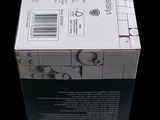 a white box that has a black and white pattern on it
