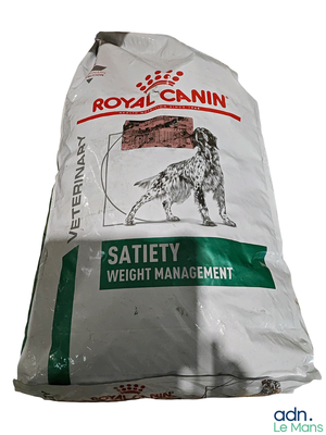 a bag of dog food that is sitting on a table