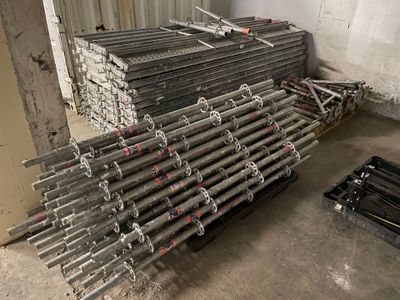 a pile of steel rods in a warehouse area