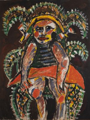 une image d'un tableau représentant une femme assise sur une chaise