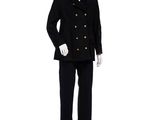 male mannequin dressed in military uniform on white background