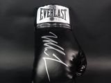 a close up of a pair of boxing gloves with a signed glove