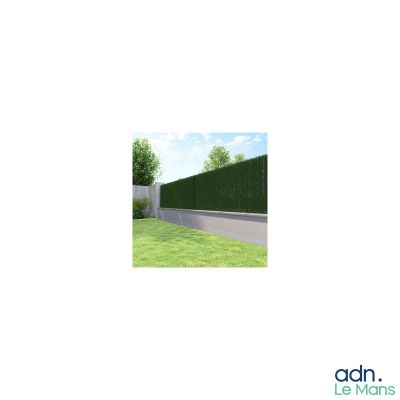 a picture of a large green hedge next to a road