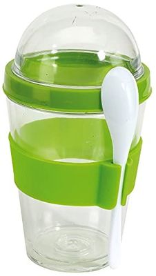 un gobelet en plastique contenant une cuillère et un gobelet en plastique contenant une cuillère