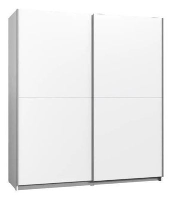 a close up of a white wardrobe with two doors