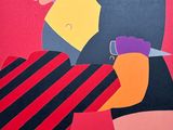 une image représentant un tableau d'une femme portant un chapeau et un foulard