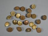 a lot of coins that are on a table