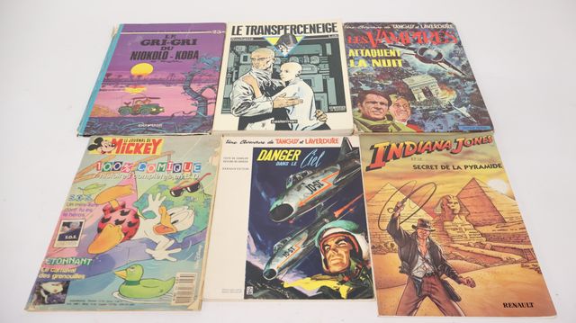 Lot de 6 albums et magazines, Indiana JONES, Journal de Mickey et...