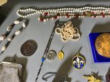 a table with a lot of jewelry on it