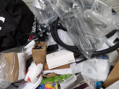 a pile of assorted items on a table