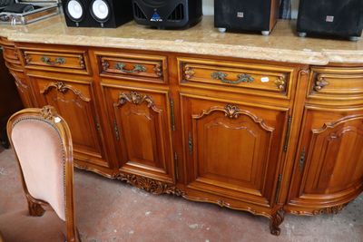 an image of a large wooden cabinet with speakers on top of it