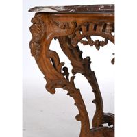 CONSOLE LOUIS XV en chêne patiné de forme mouvementée. (photo 3)