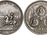 une image représentant une pièce d'argent sur laquelle figurent deux hommes à cheval
